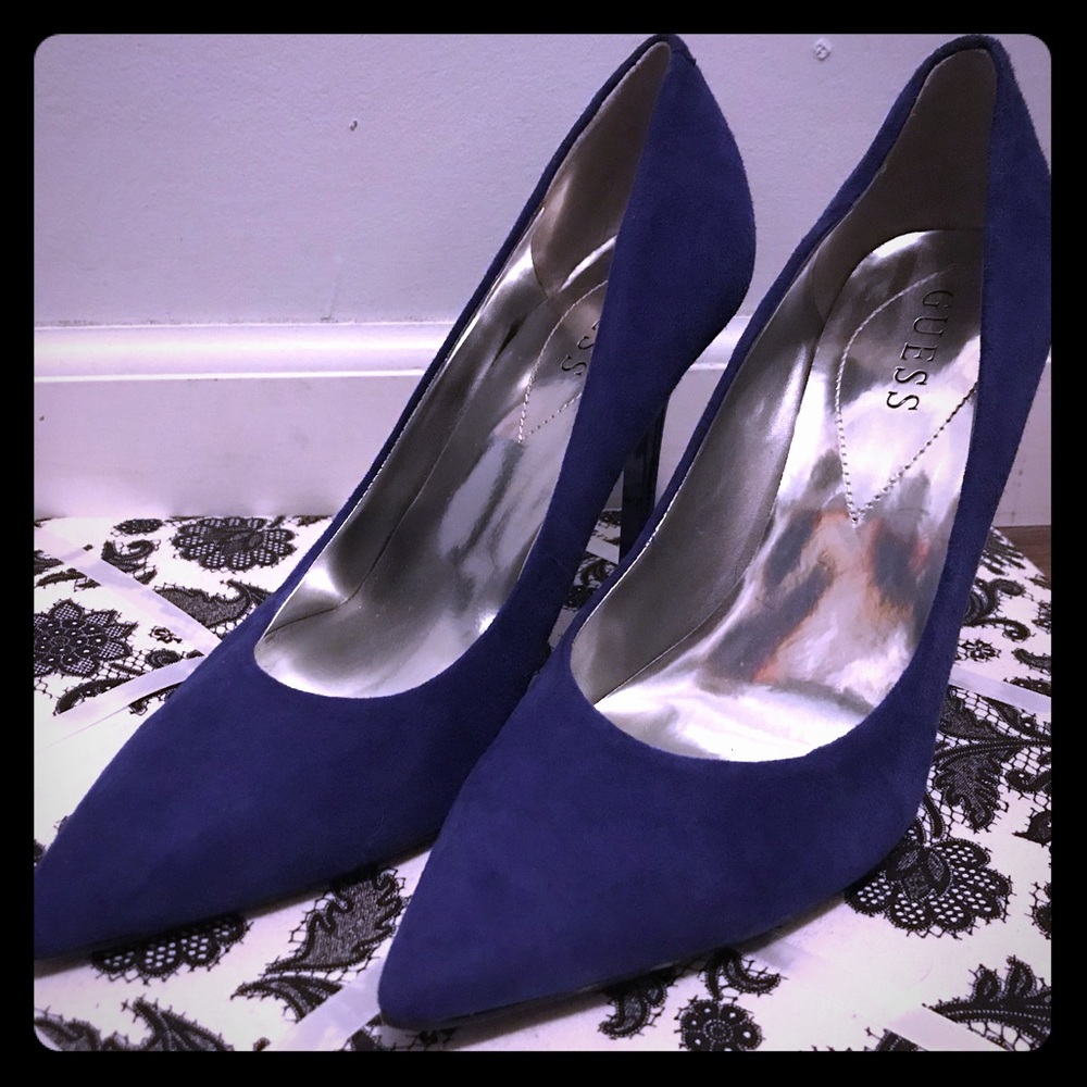 Guess blue suede heels